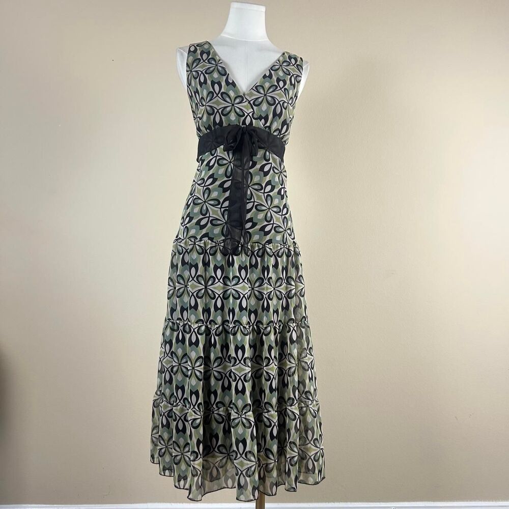 Connected Apparel Whimsigoth Green and Brown Dress